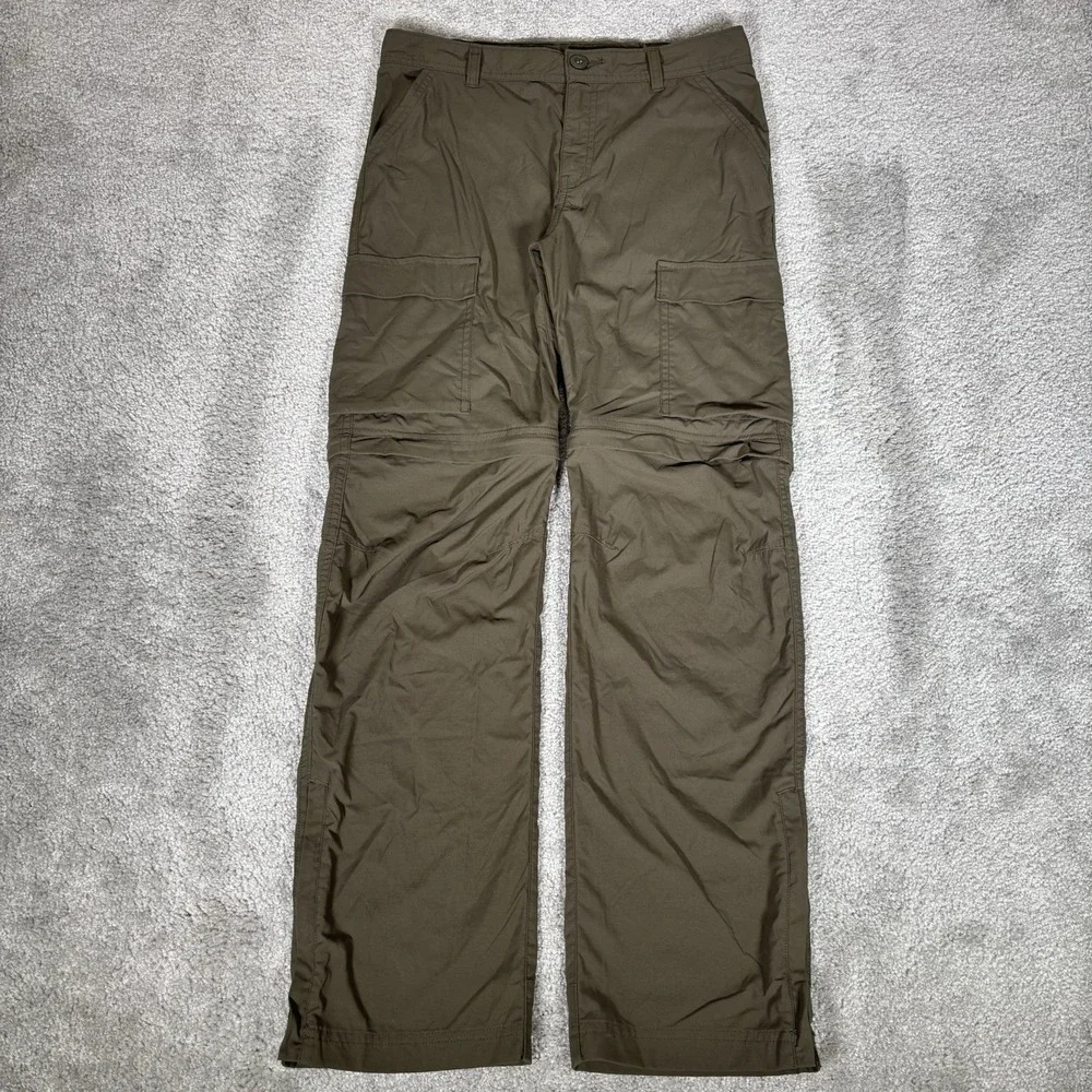 REI Co-op Pants Youth Boys L Green Sahara Convertible Cargo Nylon Stretch Hiking